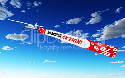 Flugzeug mit Banner - Sommer Aktion