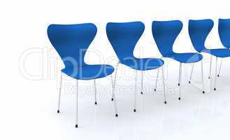 Designer Stuhlreihe - Blau