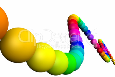Rainbow balls on white background