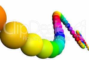 Rainbow balls on white background