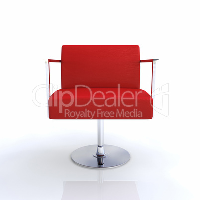 Moderner Designer Stuhl - Rot Chrom