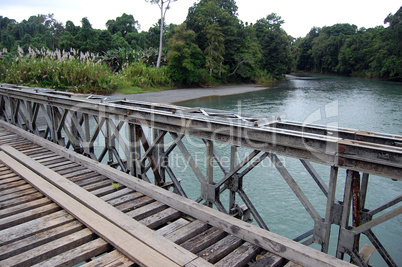 Timber bridge in Papua New Guinea