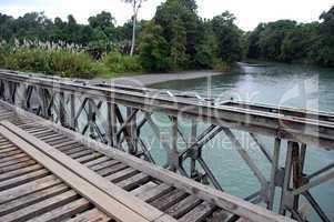 Timber bridge in Papua New Guinea