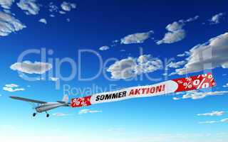 Flugzeug Werbung - Sommer Aktion