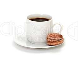 Colorful Macaroon and cup of coffee