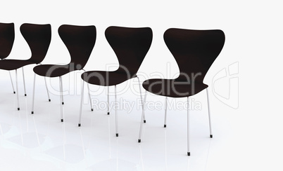 Designer Stuhlreihe - Schwarz