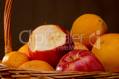 Fruit in a wicker basket