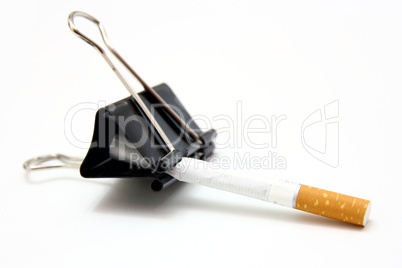 broken cigarettes  metal clip