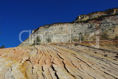 Interesting rock layers in Zion National Park, Utah