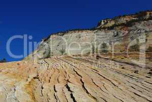Interesting rock layers in Zion National Park, Utah
