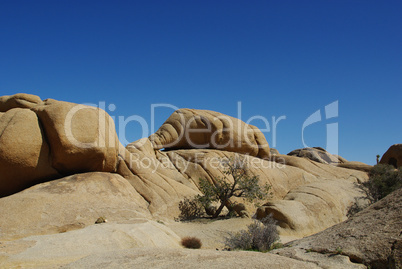 Rock formation and blue sky, Joshua Tree National Park, California