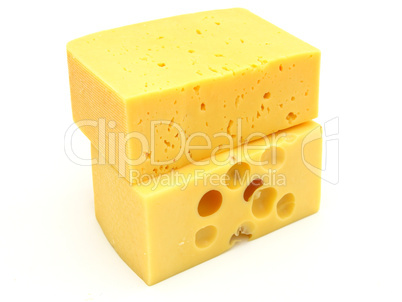 piece of cheese isolated on a white background