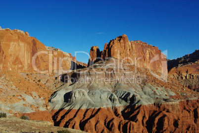 Intensely coloured sandstone and rocks in Capitol Reef National Park, Utah