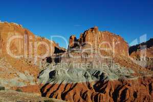 Intensely coloured sandstone and rocks in Capitol Reef National Park, Utah