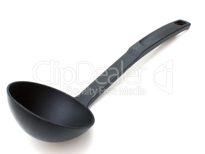 Black plastic soup ladle