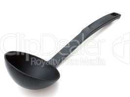 Black plastic soup ladle
