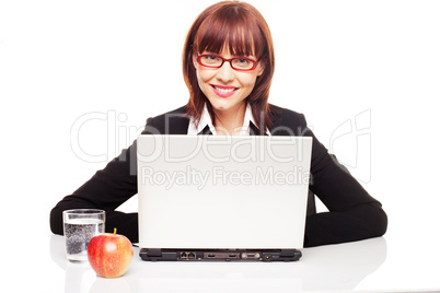 Businesswoman With Healthy Snack