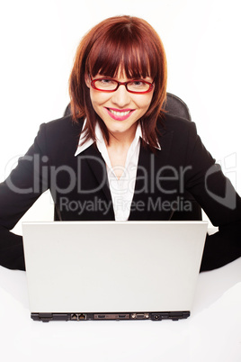 Smiling Businesswoman in Glasses
