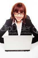 Smiling Businesswoman in Glasses