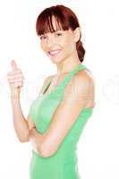 Happy Woman Giving Thumbs Up