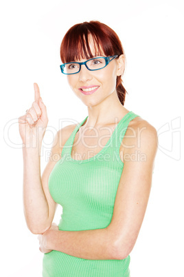 Woman Pointing With Index Finger