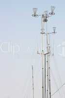 Telecommunication tower with rich blue sky
