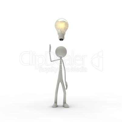 figure with electric bulb
