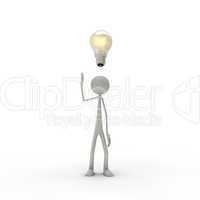 figure with electric bulb