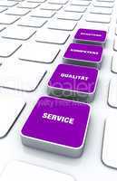 Quader Konzept Violett - Beratung Kompetenz Qualität Service 2