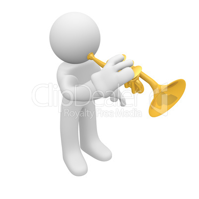 Playing trumpet