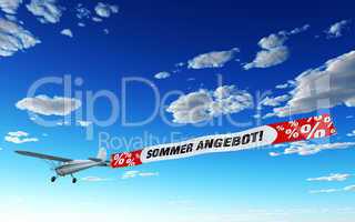 Flugzeug Werbung - Sommer Angebot!