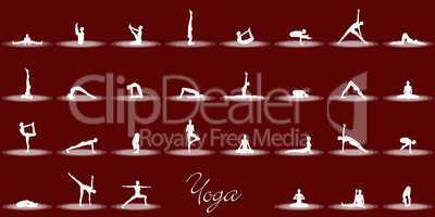 Yoga Posen Set - Braun Weiß
