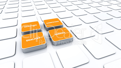 Quader Konzept Orange - Beratung Kompetenz Qualität Service 4