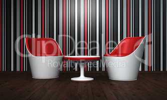 Relax Room red black white