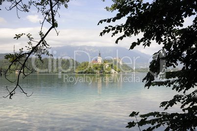 See von Bled mit Marienkirche, Slowenien