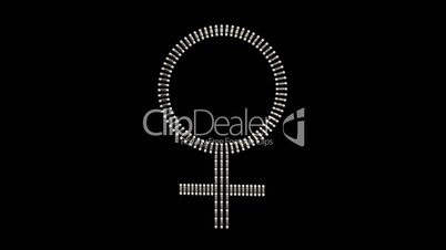 Gender Symbol jewelry ornament design isolated on black background