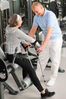 Senior woman with help of physiotherapist