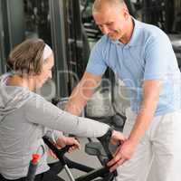 Senior woman with help of physiotherapist