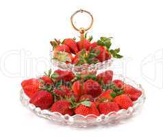 Fresh Strawberries on glass plate