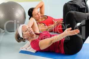 Fitness center senior woman exercise gym workout