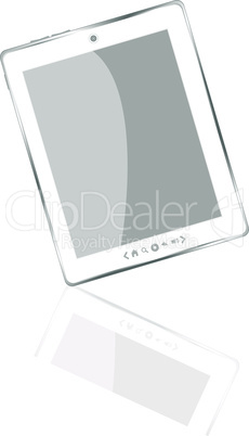 White abstract tablet pc on white background