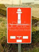 Fire hydrant sign