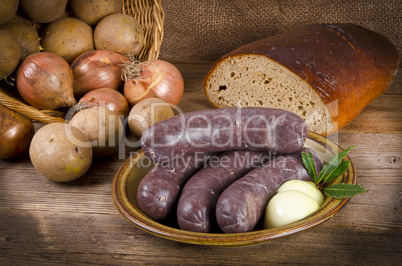 Krupniok traditional blood sausage in Polish cuisine