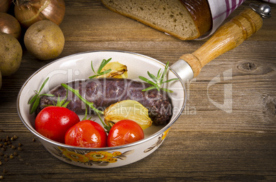 Krupniok traditional blood sausage in Polish cuisine