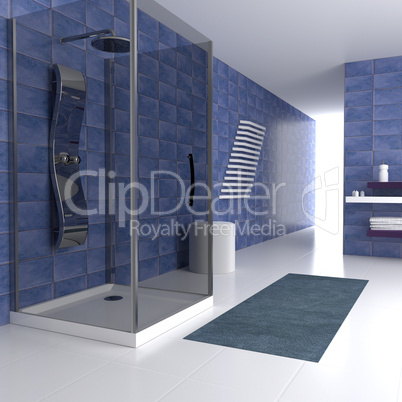 blue bathroom