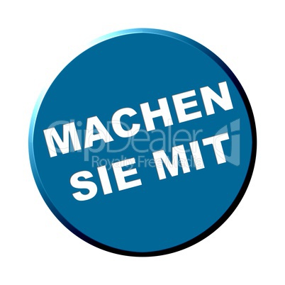 Button rund blau - Machen Sie mit