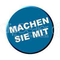 Button rund blau - Machen Sie mit