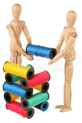 Two dummy stack bobbins