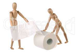 Two dummy and toilet paper