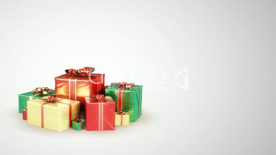 Holiday gift boxes with place for your text. Loopable